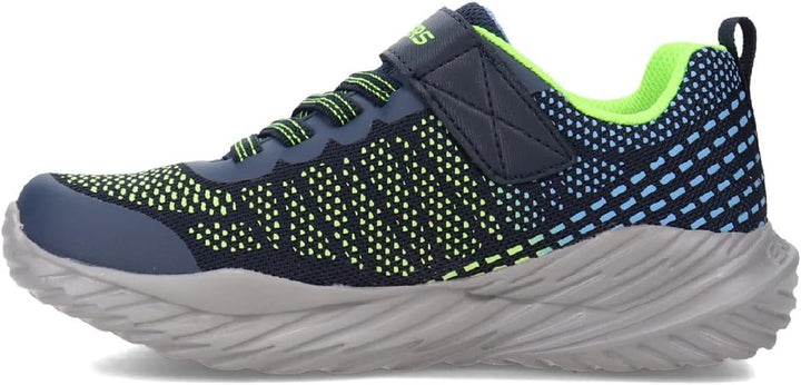 Skechers Jungen Nitro Sprint Karvo Sneaker 27 EU Navy Textile Lime Blue Trim, 27 EU Navy Textile Lim