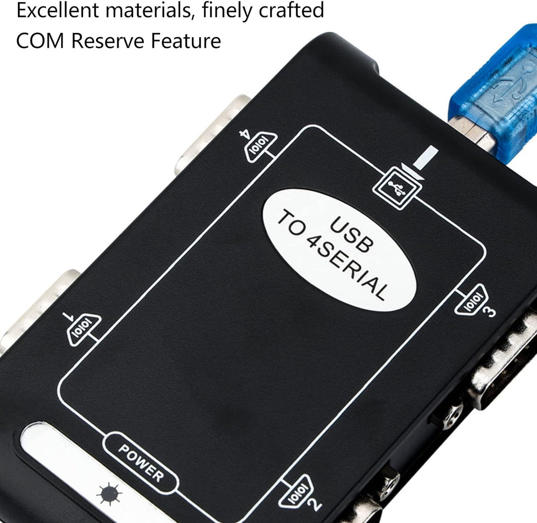 Lazmin112 USB-zu-Seriell-Adapter, 4 RS232-Ports COM-Reservierungskarten für Serielle Ports Kompakter