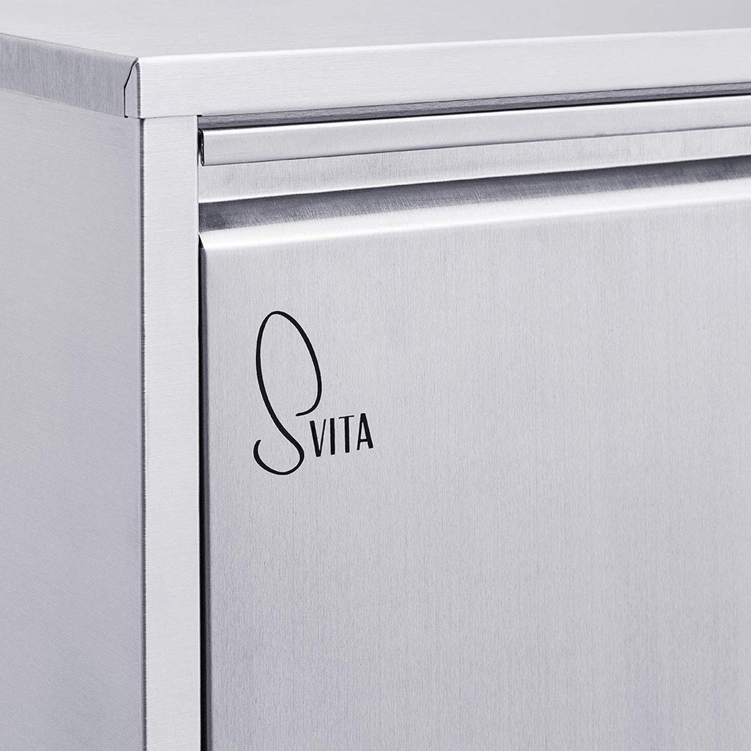 SVITA V2X8 Edelstahl Mülleimer 16 Liter Abfallsammler Abfalleimer Mülltrennung mit Schub-Fächern Ord
