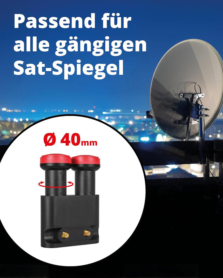 Megasat Diavolo Monoblock Twin-LNB (0,1dB) Schwarz, Rot