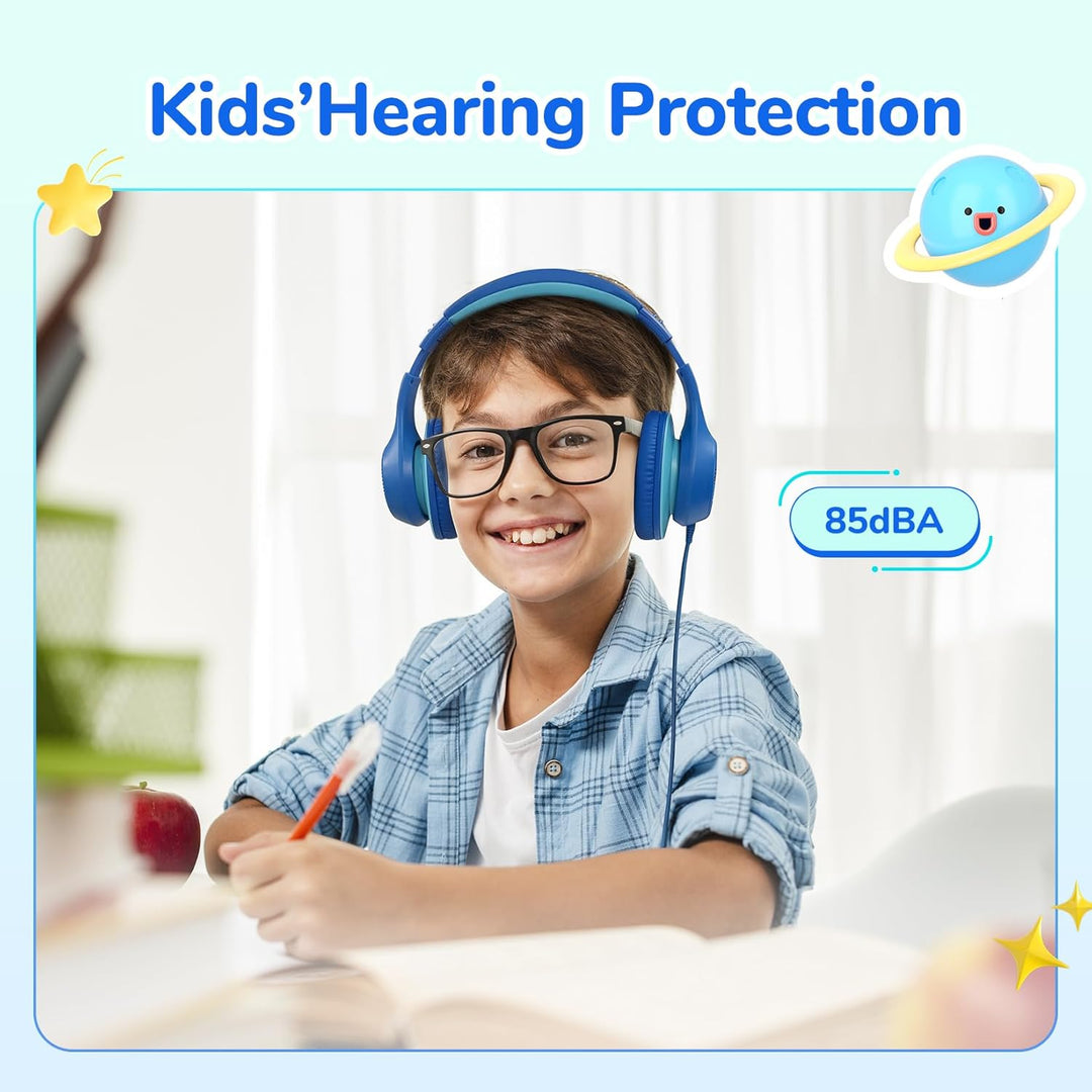 EarFun Kinder Kopfhörer mit USB-C Kabel, 85dB Lautstärkenbegrenzer, Komfortables Tragen, Hi-Fi Klang