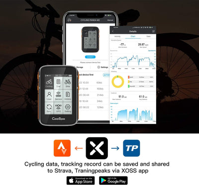 COOSPO BC200 Ciclocomputer GPS Bluetooth 5.0 ANT+, Computer Bicicletta Senza Fili Wireless Con LCD s
