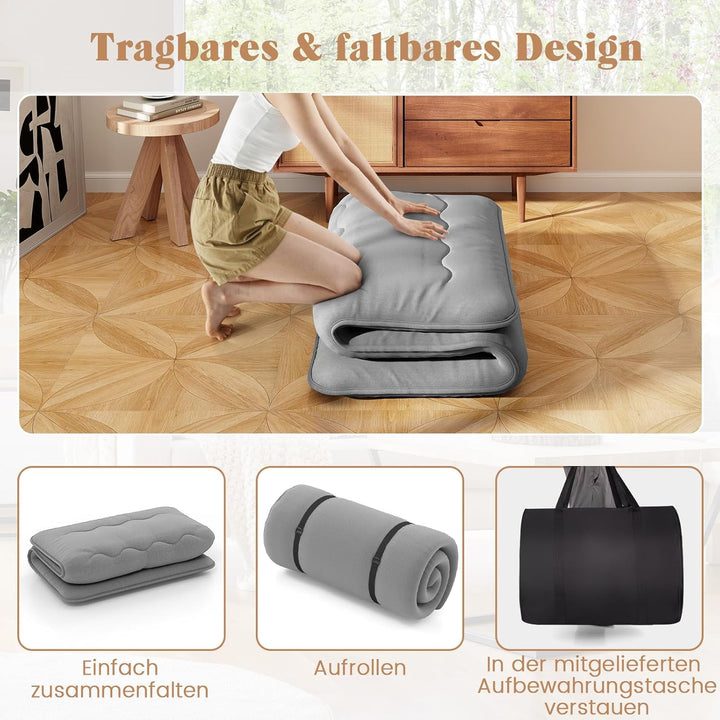 COSTWAY Japanische Futon Matratze, Tatami-Matte, Bodenmatratze, Klappmatratze mit waschbarem Bezug,