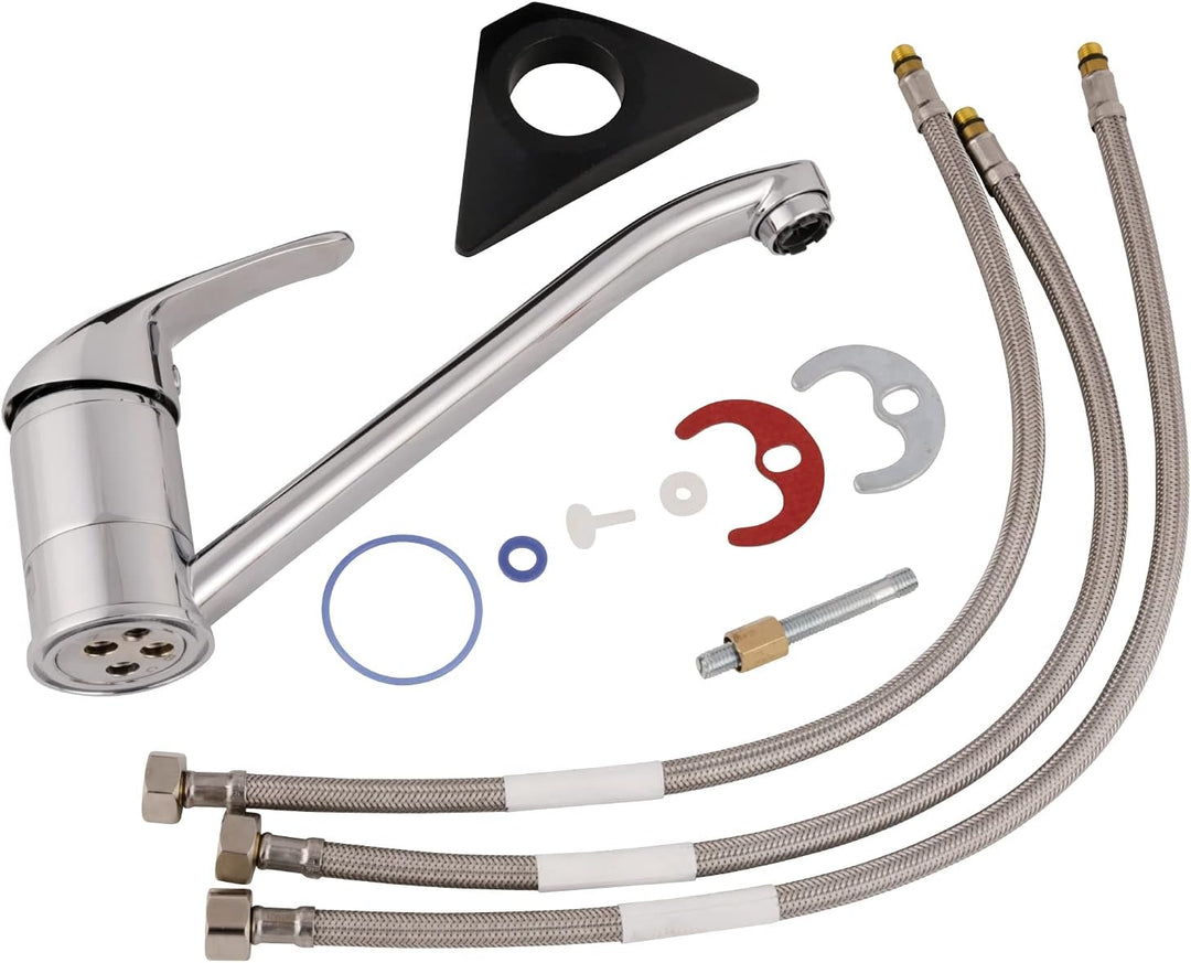 aquaSu® 77120 7 Einhandmischer Soul für Spüle Niederdruck, Küchenspüle Chrom, Soul