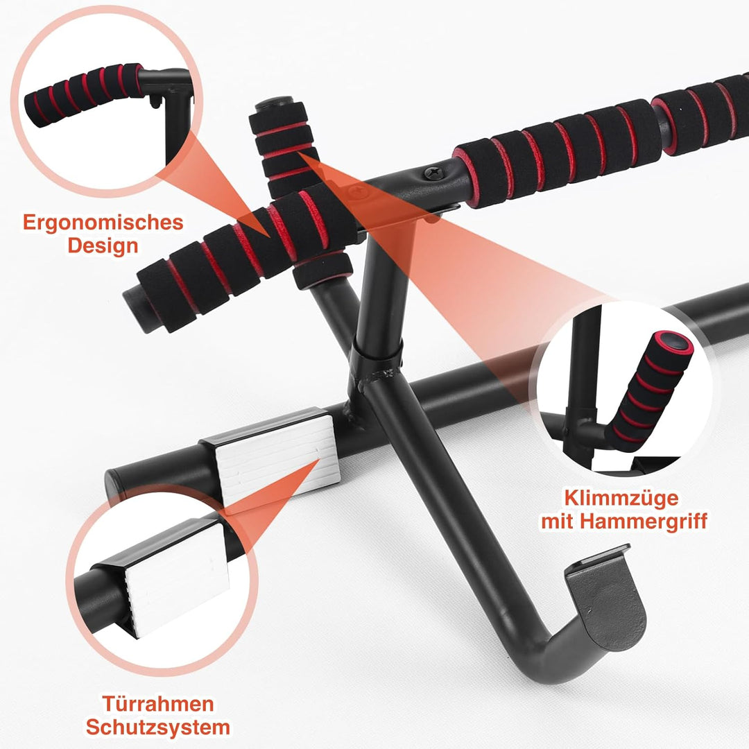 DH FitLife Klimmzugstange Türrahmen ohne Schrauben | Pull up bar Doorway | Reckstange Turnstange Tür