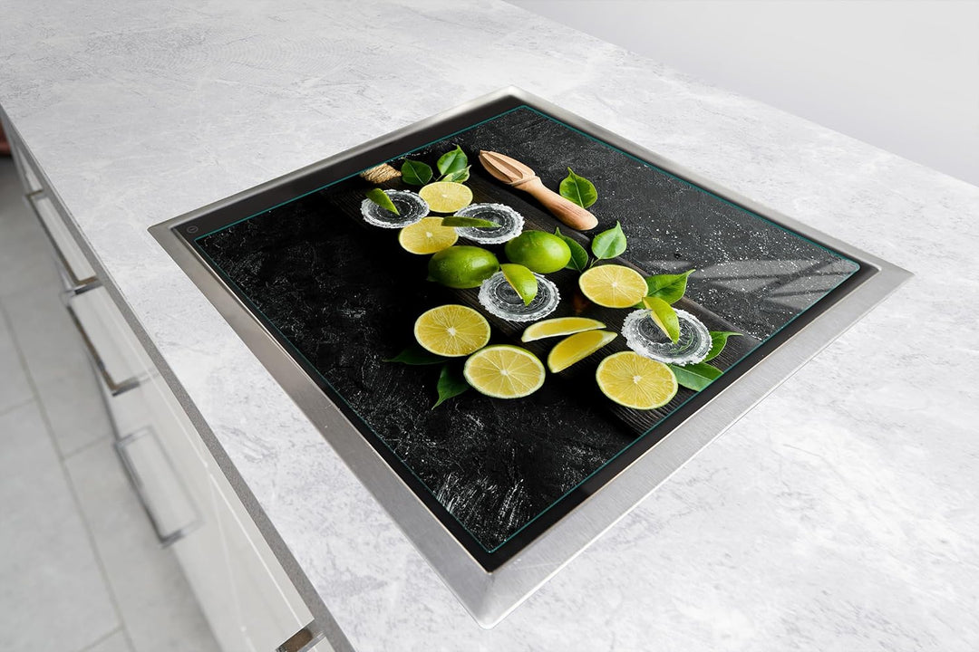 TMK ArtDeko Herdabdeckplatte 50x52 Einteilig Glas Induktion Herdschutz Spritzschutz Glasplatte Deko