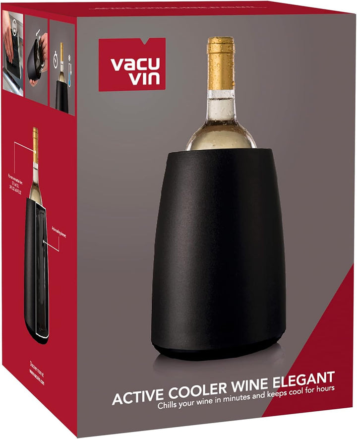 Vacu Vin Weinkühler - Wiederverwendbarer Weinflaschenkühler - Schwarz - Weinkühlerhülle für Flaschen