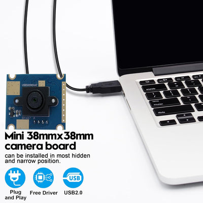 ELP Webcam 5MP 60 Grad Objektiv USB Kamera Modul für Windows Android Linux USB500W04AF-L60 Fixed Obj