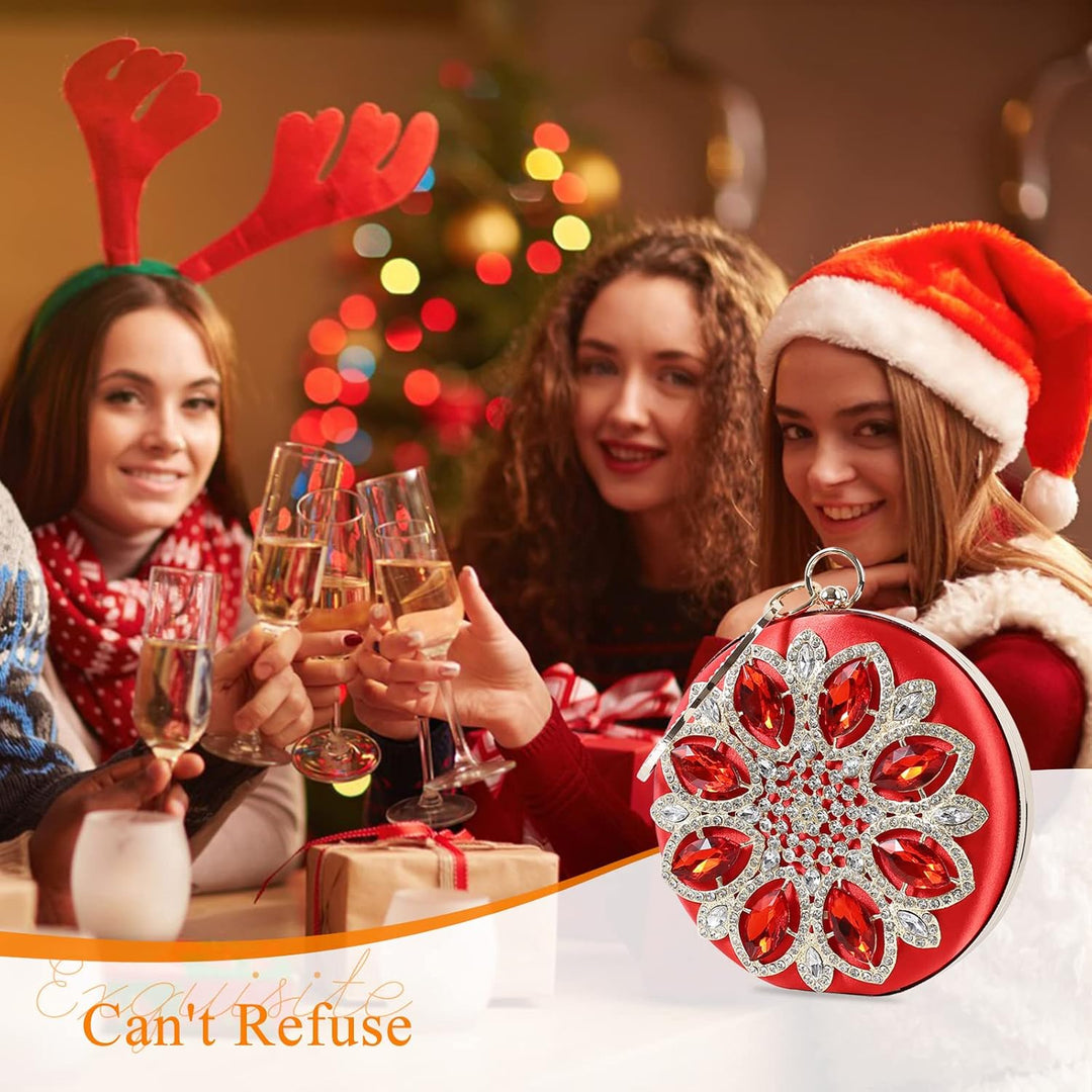 CORIOS Damen Strass Abendtasche Elegant Rund Brauttasche Diamant Clutch Bag Luxus Handgelenktasche A