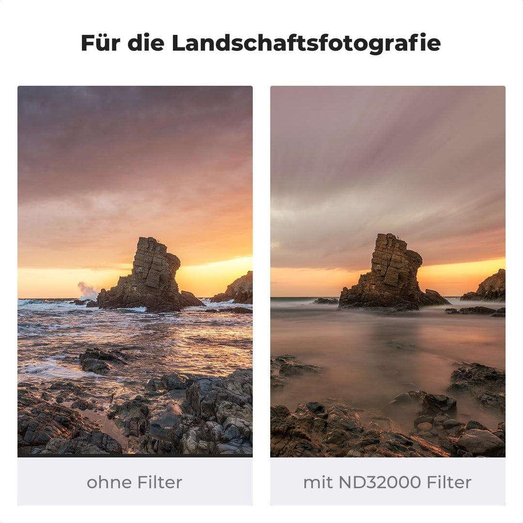 K&F Concept Nano-X Rechteckfilter ND32000(15 Stop) 100x100mm Square Filter Graufilter aus Optisches