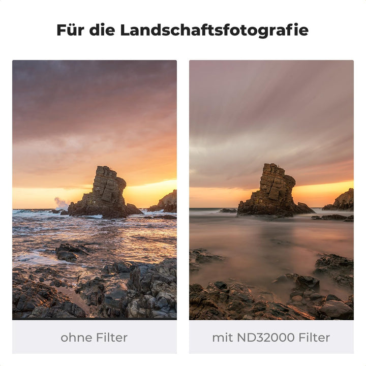 K&F Concept Nano-X Rechteckfilter ND32000(15 Stop) 100x100mm Square Filter Graufilter aus Optisches