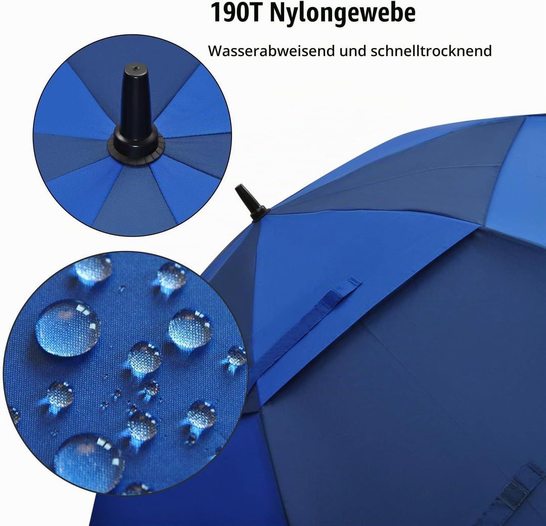 ACEIken Regenschirm Gross XL/XXL - Sturmfest, Automatisch Öffnend, mit Doppeldach Belüftung - Hochwe