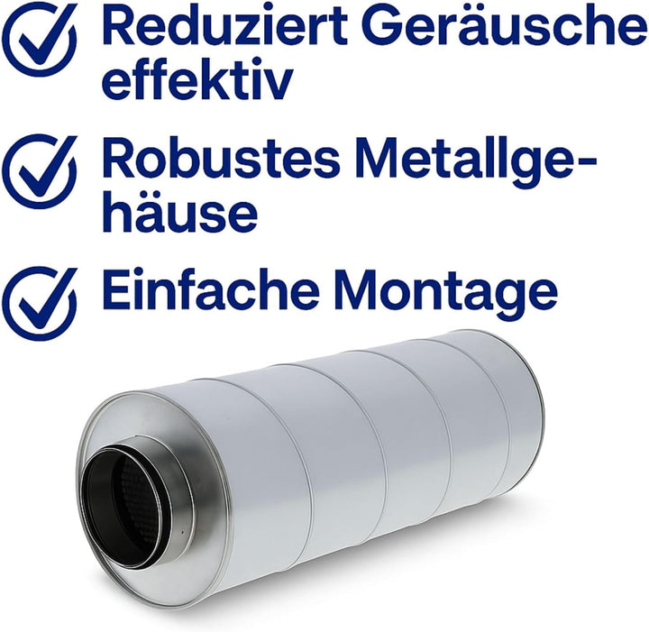 Weedness Vents Schalldämpfer 100 mm / 60 cm - Rohrlüfter Abluftschlauch Isoliert Grow Indoor Anbau K