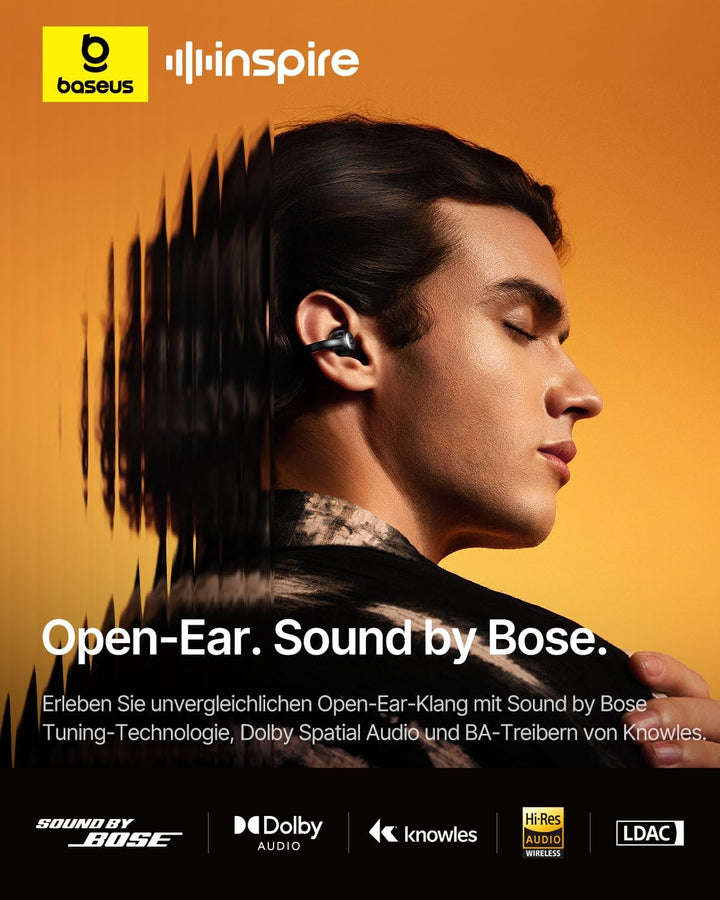Baseus Inspire XC1 Open-ear Kopfhörer, Sound by Bose, Cloud-Komfort Open Earbuds mit Dolby Audio | H