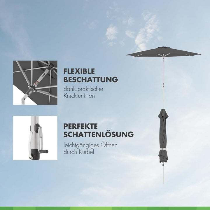 Doppler Sonnenschirm AluPro Neo Kurbel 305cm I 6-eckiger Sonnenschirm für Balkon & Terrasse I Schirm