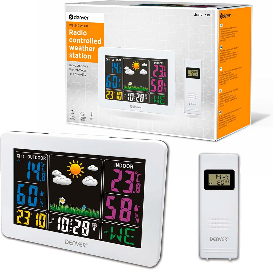 Denver Wetterstation 'WS-540' mit Aussensensor, Alarmfunktion und Farbdisplay, sowie Messung von Tem