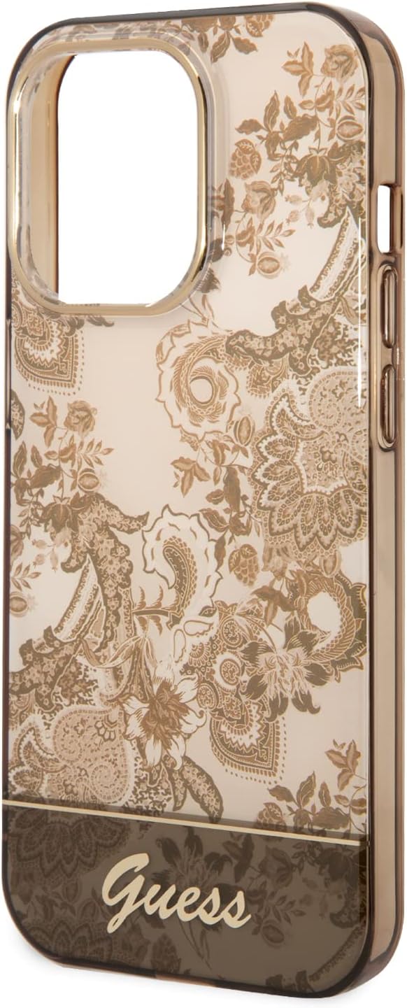 Guess GUHCP14XHGPLHC hülle für iPhone 14 Pro Max 6, 7" Ochre hardcase Porcelain Collection, schwarz