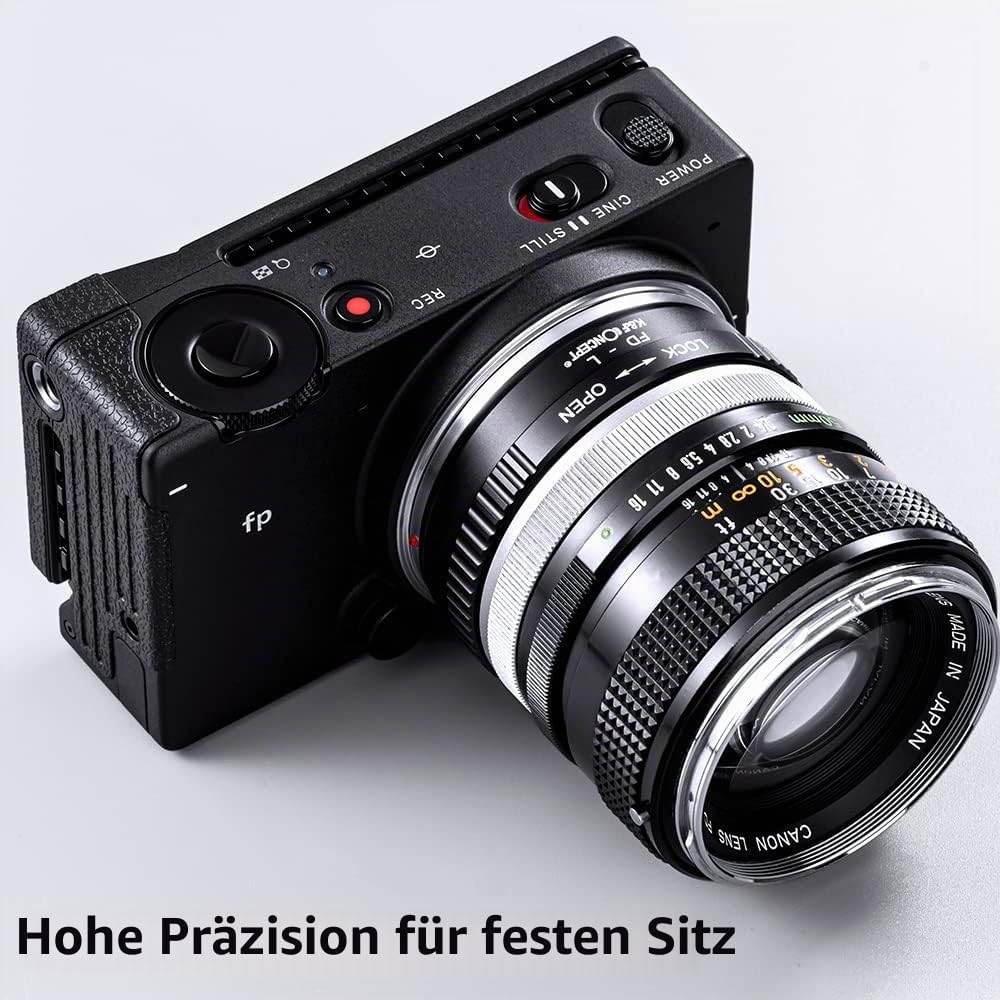 K&amp;F Concept Objektivadapter FD-L Manueller Fokus Kompatibel mit Canon FD &amp; FL 35mm Objektiv auf L Mo