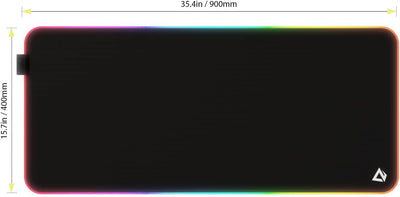 EASEMO Gaming Mauspad, RGB Mousepad, XXL gross (900 x 400 x 4 mm) mit 7 LED-Farben, 11 Beleuchtungsm