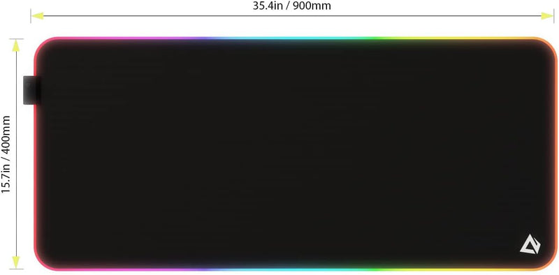 EASEMO Gaming Mauspad, RGB Mousepad, XXL gross (900 x 400 x 4 mm) mit 7 LED-Farben, 11 Beleuchtungsm