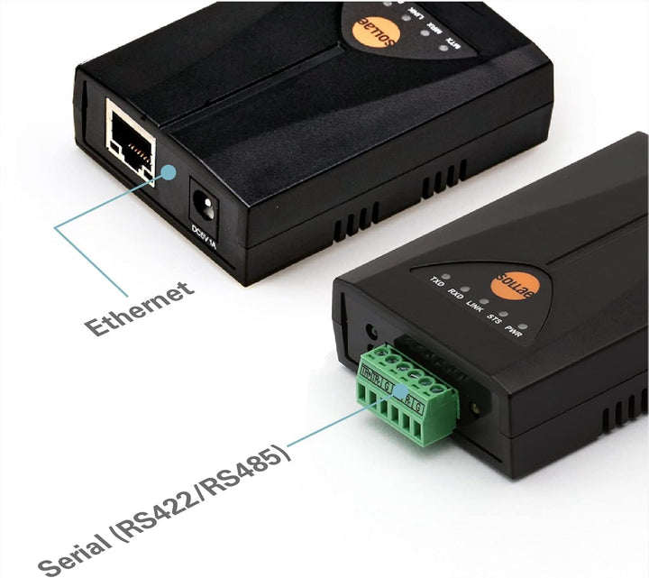 SOLLAE SYSTEMS Industrieller Seriell-zu-Ethernet-Konverter, RS422/RS485, TCP, UDP, Geräteserver, CSE