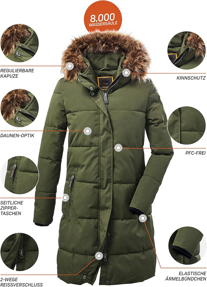 G.I.G.A. DX Damen Gw 18 Wmn Qltd Prk Casual Steppparka/Parka mit Kapuze 38 dunkeloliv, 38 dunkeloliv
