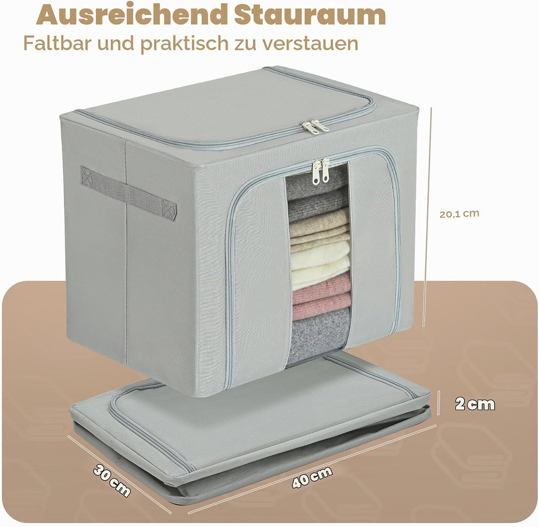 Aufbewahrungsbox mit Deckel, 3(24L) Stück Kleideraufbewahrung &amp; Organisation, Aufbewahrungstasche Sc
