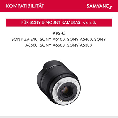 Samyang AF 12mm F2.0 E Objektiv für Sony E – Autofokus APS-C Weitwinkel Festbrennweite Objektiv für