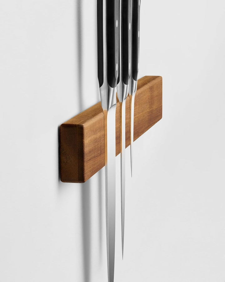 LARHN Magnetleiste für Messer, Magnetischer Messerhalter Wand, Selbstklebend aus Akazienholz, 40 cm