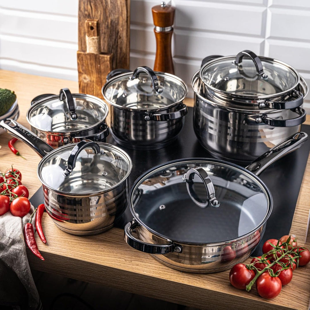 12-teilig Topfset mit Glasdeckel Topfe Induktion KLAUSBERG KB-7702