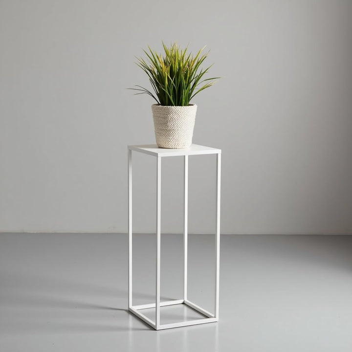 Pflanzenständer Ferro - 24x24x70cm - Farbe Weiss - für Zimmerblumen - Metallregal - Dekorativer Tisc