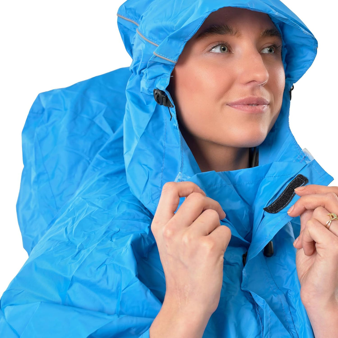 LOWLAND OUTDOOR Rucksackregenponcho, Blau, L