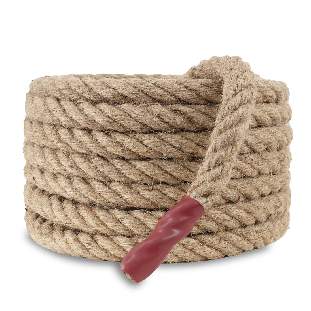 EMEKIAN Natürliches Jute-Manila-Seil, gedrehtes 4-strängiges Faser-Hanfseil für Sport, Dekoration, H