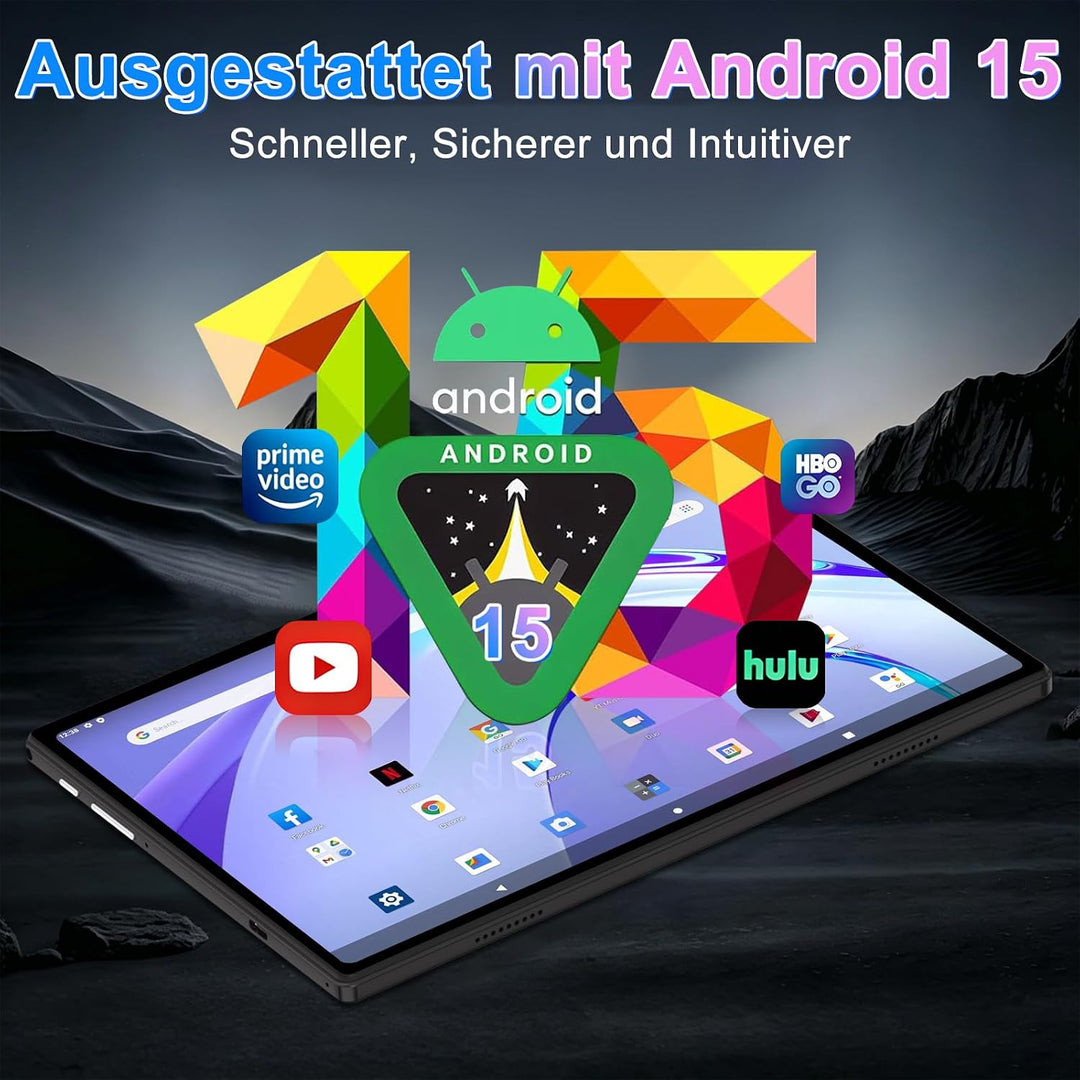 ZIOVO Tablet 10 Zoll Android 15 mit 30GB RAM+128GB ROM(TF 2TB), Gemini AI, 5G WLAN, Octa-Core 2.0GHz