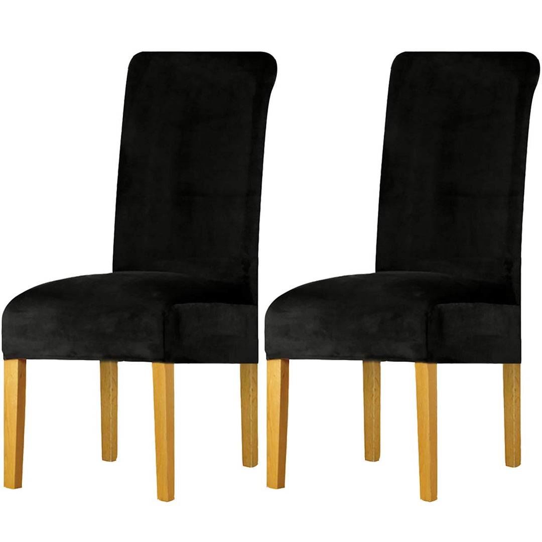LANSHENG Stuhlhussen 2er Set, Universelle Abnehmbare Waschbar Samt Stuhlhussen, Universale Stretch E
