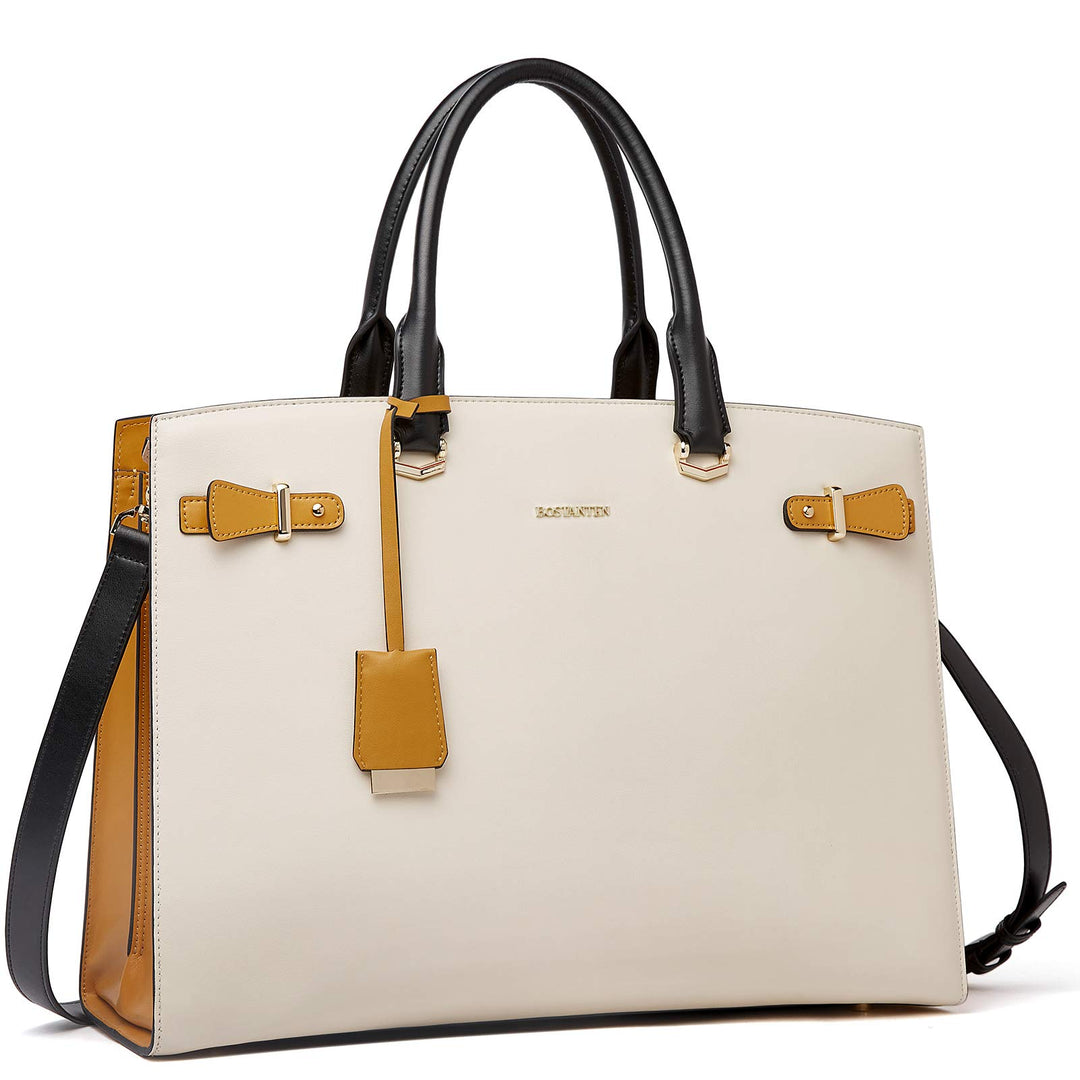 BOSTANTEN Damen Leder Aktentaschen 15.6 Zoll Laptop Handtasche Businesstasche Schultertasche Henkelt