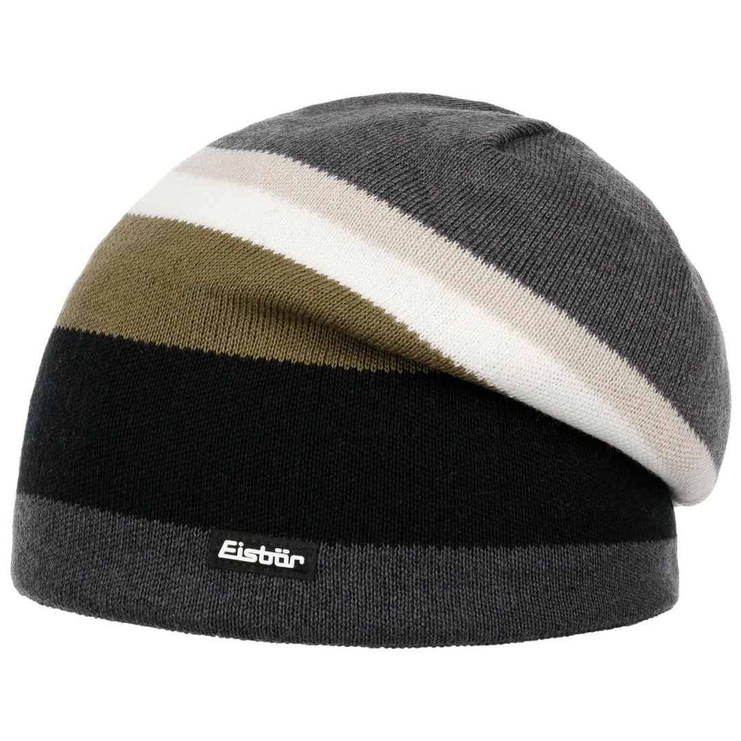 Eisbär Miron 2.0 Beanie Strickmütze Wintermütze Streifenmütze Skimütze Mit Futter, khaki