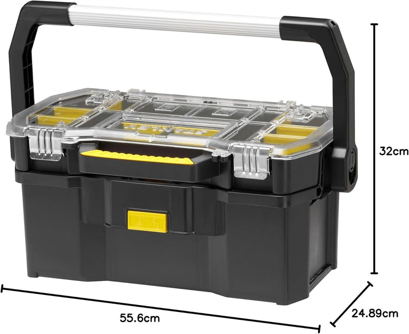 Stanley Werkzeugkoffer (56 x 32 x 25 cm, mit Organizeraufsatz, getrennt verwendbar, Koffer mit rostf