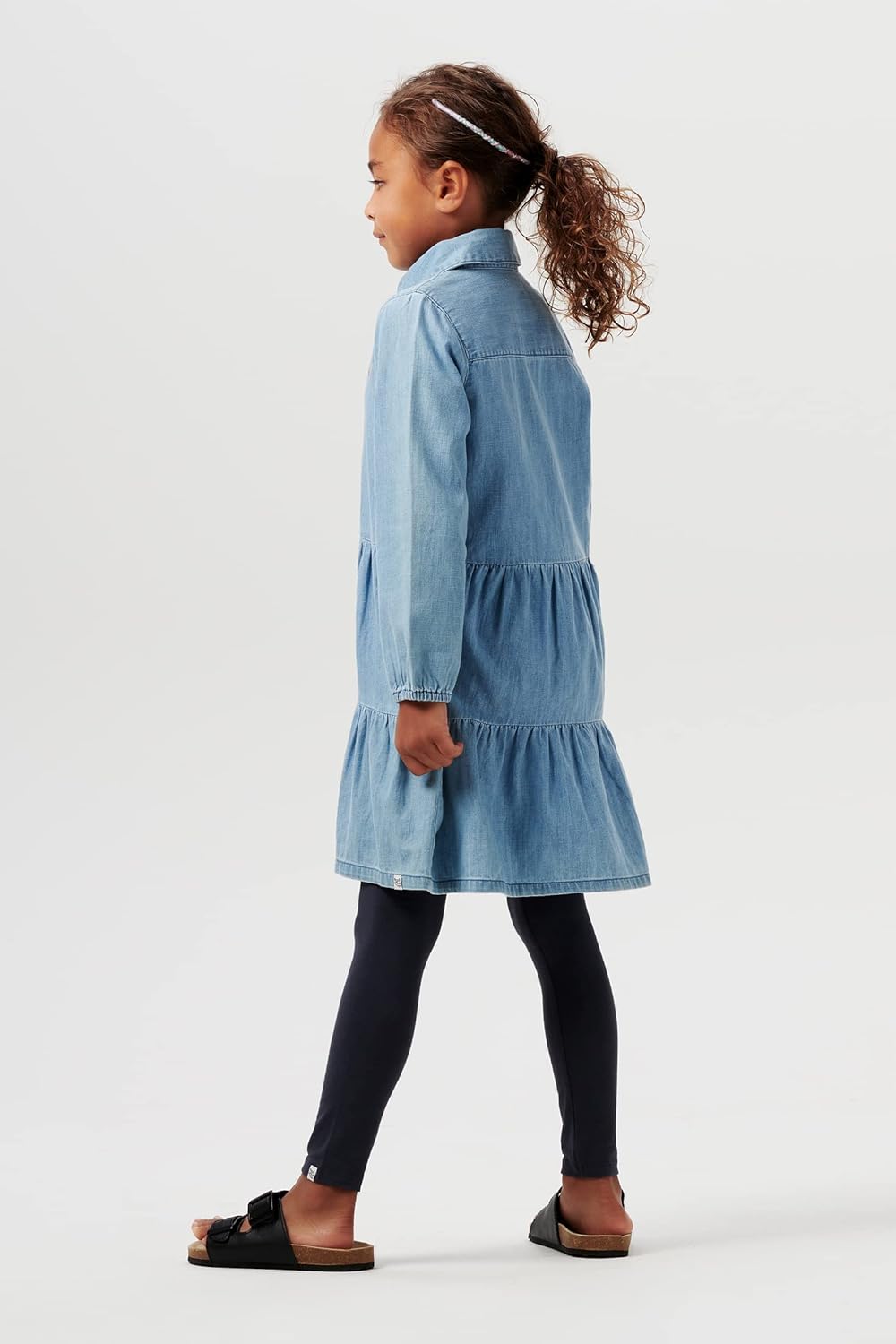 Noppies Mädchen Girls Dress Poseyville Long Sleeve Kinderkleid 122 Light Blue - P191, 122 Light Blue