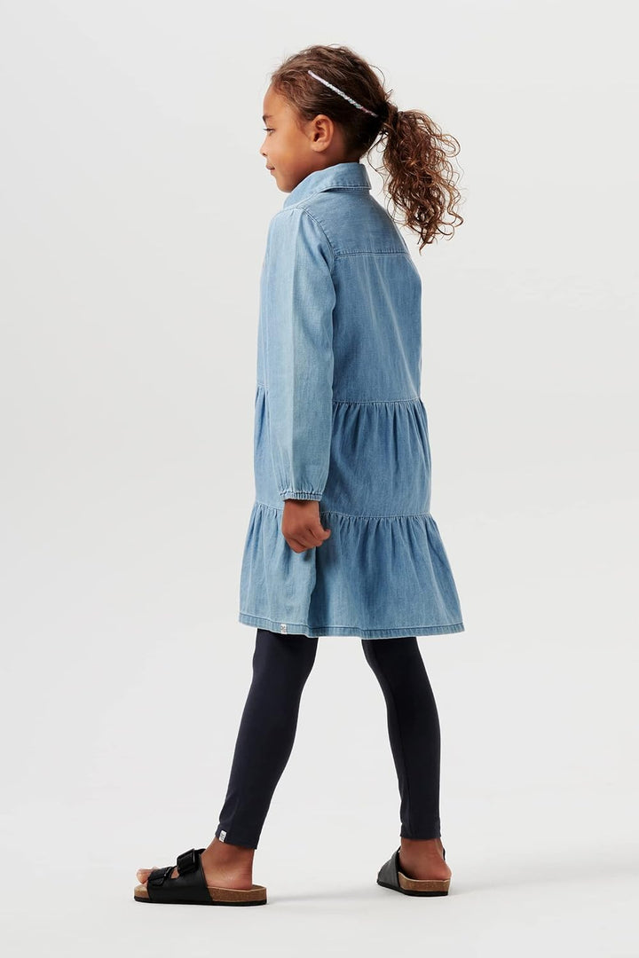 Noppies Mädchen Girls Dress Poseyville Long Sleeve Kinderkleid 122 Light Blue - P191, 122 Light Blue