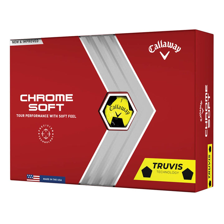 Callaway Golf Chrome Soft Golfbälle (Serie 2022) Truvis Yellow, Truvis Yellow
