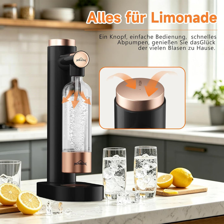HOMELUX Wassersprudler, Sprudelwasser Maschine Mit 1L PET-Flaschen Bpa-Frei, Soda Maker, Wasser Spru