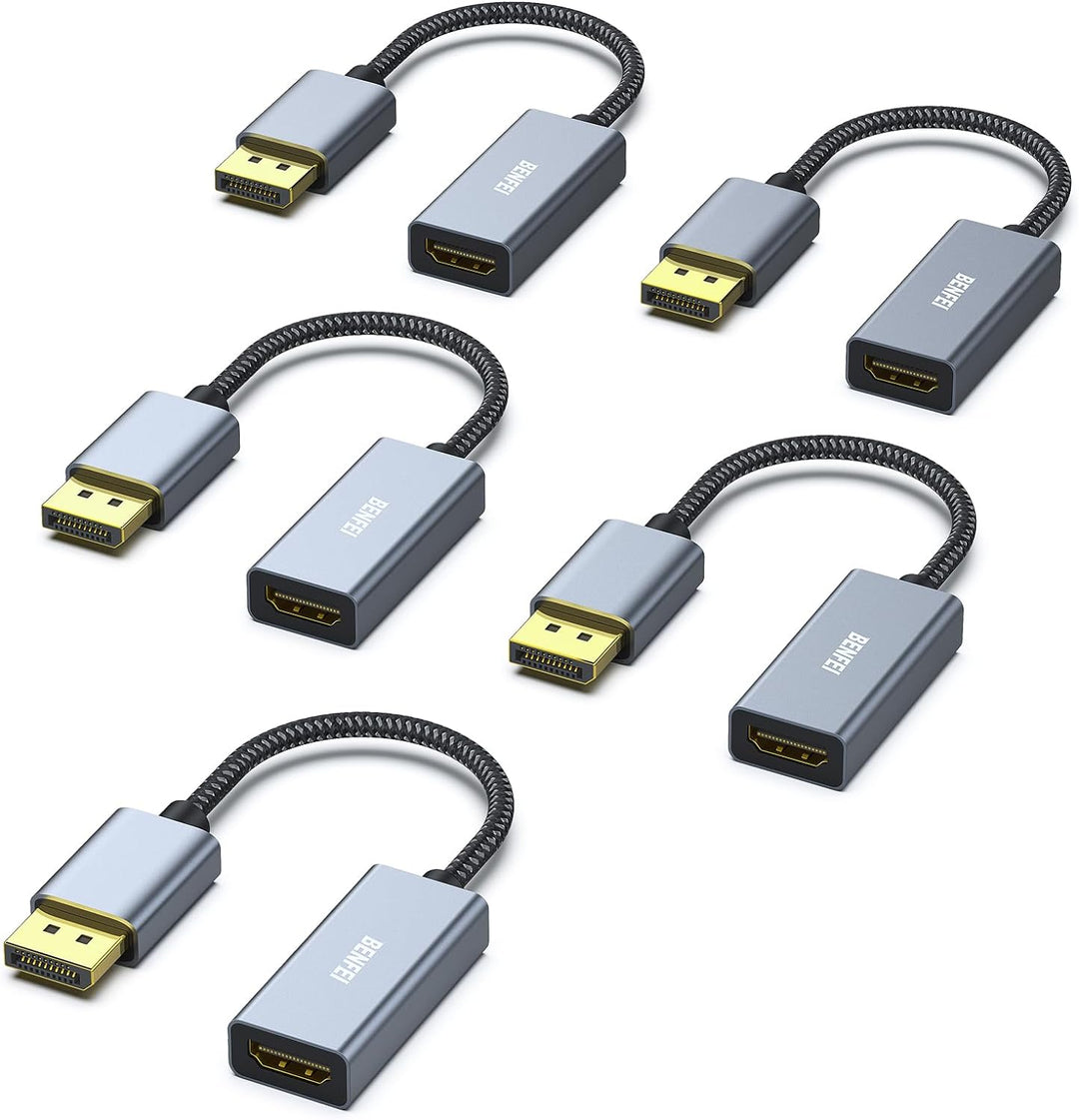 BENFEI 4K DisplayPort auf HDMI 5 Stück, Unidirektional DisplayPort DP Computor zu HDMI Monitor Verbi
