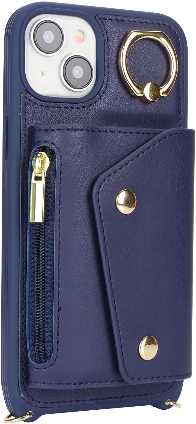 Lipvina Hülle für iPhone 15 Plus Hülle mit Band Kartenhalter handyhülle Hülle für iPhone 15 Plus mit