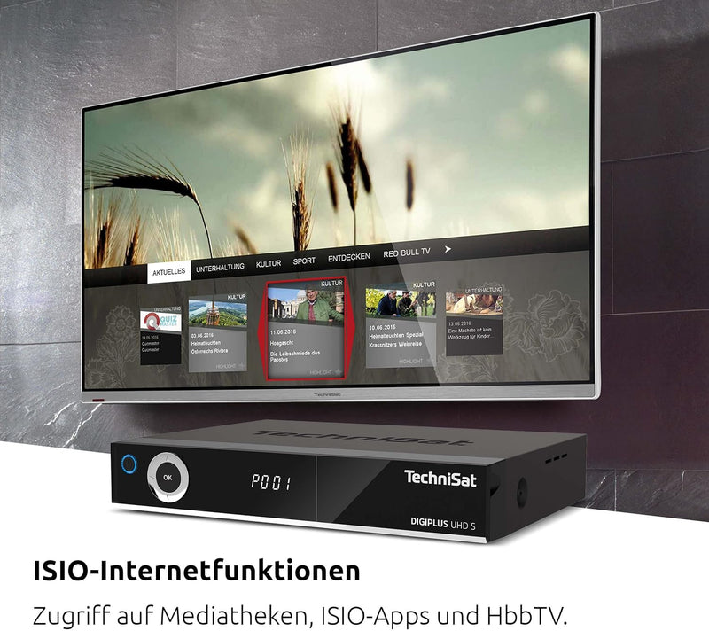 TechniSat DIGIPLUS UHD S - 4K Sat Receiver mit Twin Tuner (DVB-S/DVB-S2, App Steuerung, PVR Aufnahme