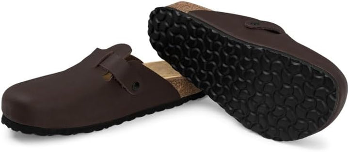 VITAFORM® Clogs für Damen und Herren| Extra-Breiter Hausschuh | Pantolette aus Vollrind-Leder | Arbe