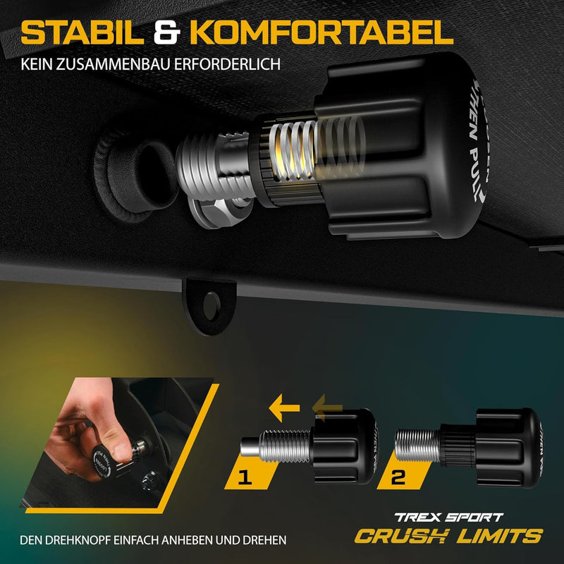 TREX SPORT TX-100B Flachbank | Hantelbank klappbar | Trainingsbank perfekt für Bankdrücken