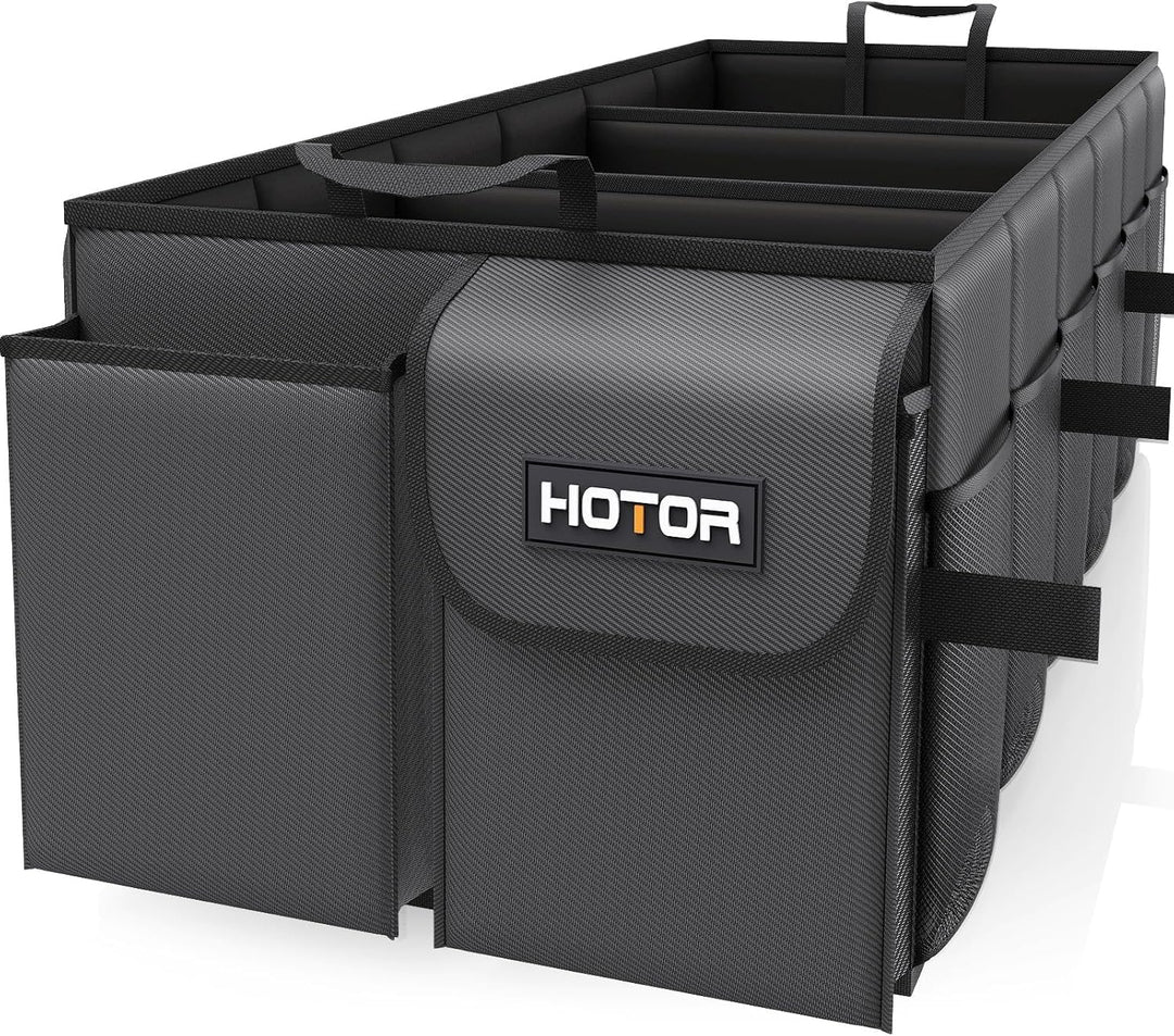 HOTOR Kofferraum Organizer – Faltbarer Auto Kofferraum Organizer mit 3 Fächern, Stabiler Auto Organi