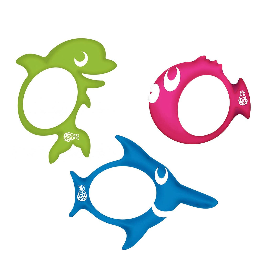Beco Sealife Tauchring 3er Set Pinky, Ray & Sydney Tauchen Wurfring Tauchspiel