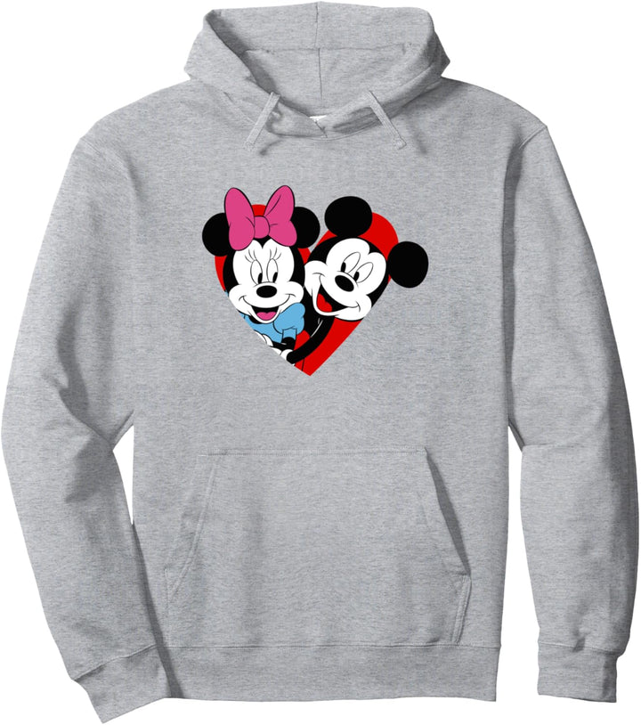 Disney Mickey & Minnie Valentinstag Heart Portrait Retro Pullover Hoodie